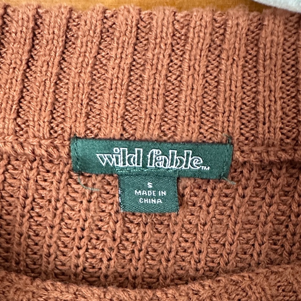 Rust Cropped Knit Sweater - Picture 2 of 2